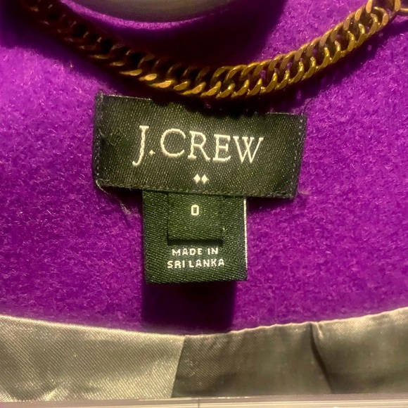 J.Crew Majesty Peacoat in Stadium Cloth. Sz 0 Purple, very good - Picture 2 of 4